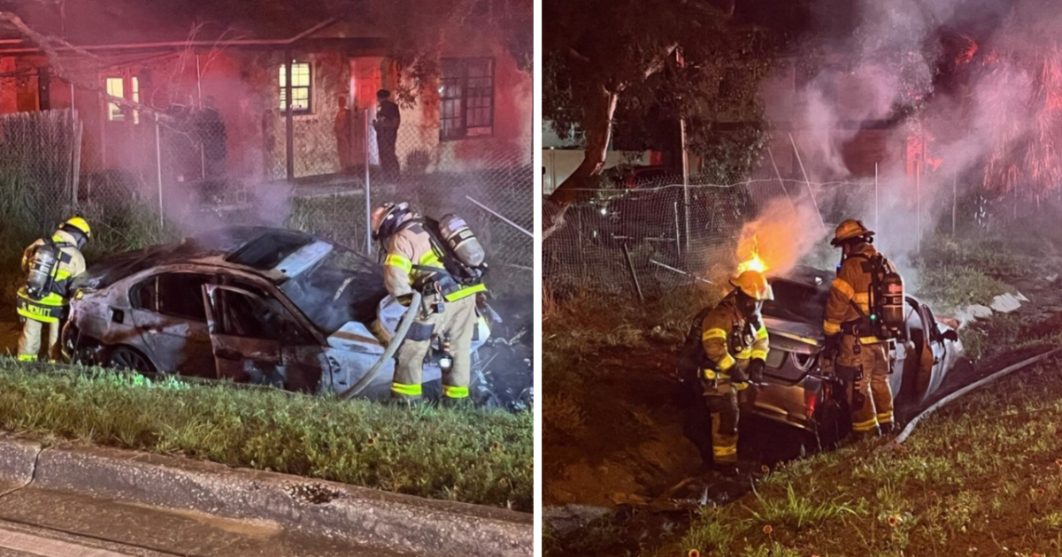 BMW crashes off I-275 ramp in Tampa and catches fire: FHP