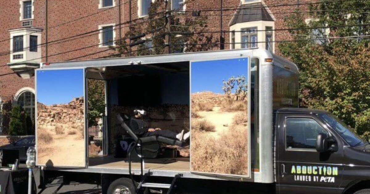 Animal rights group's youth division brings "Abduction' simulation display to FGCU | WGCU News