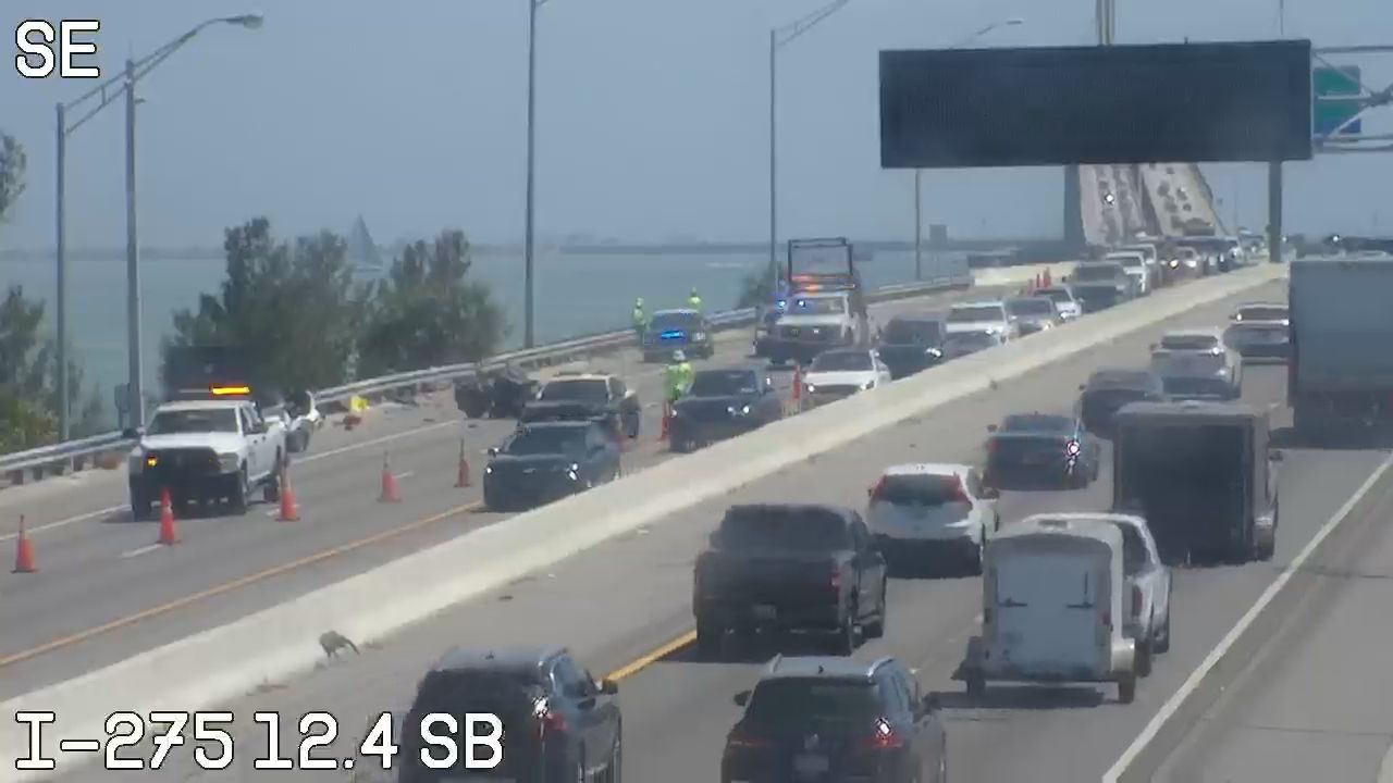 A crash in Pinellas County on I-275 North, beyond MM 12. (Florida Department of Transportation)