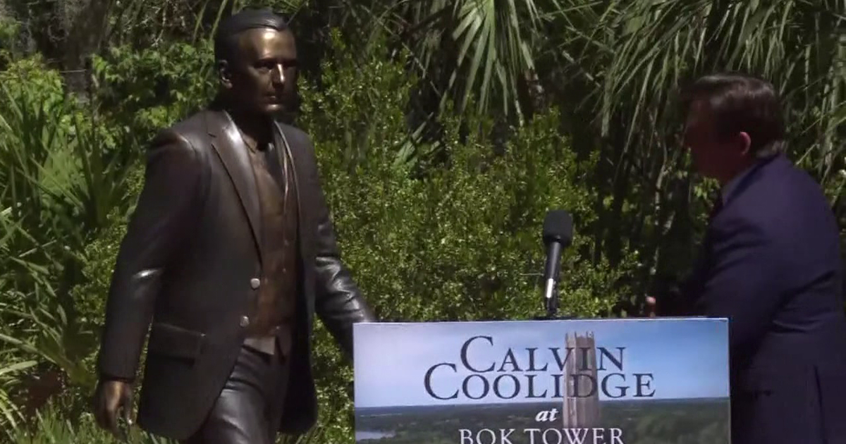 Florida leaders honor President Calvin Coolidge with new statue at Bok Tower Gardens in Lake Wales