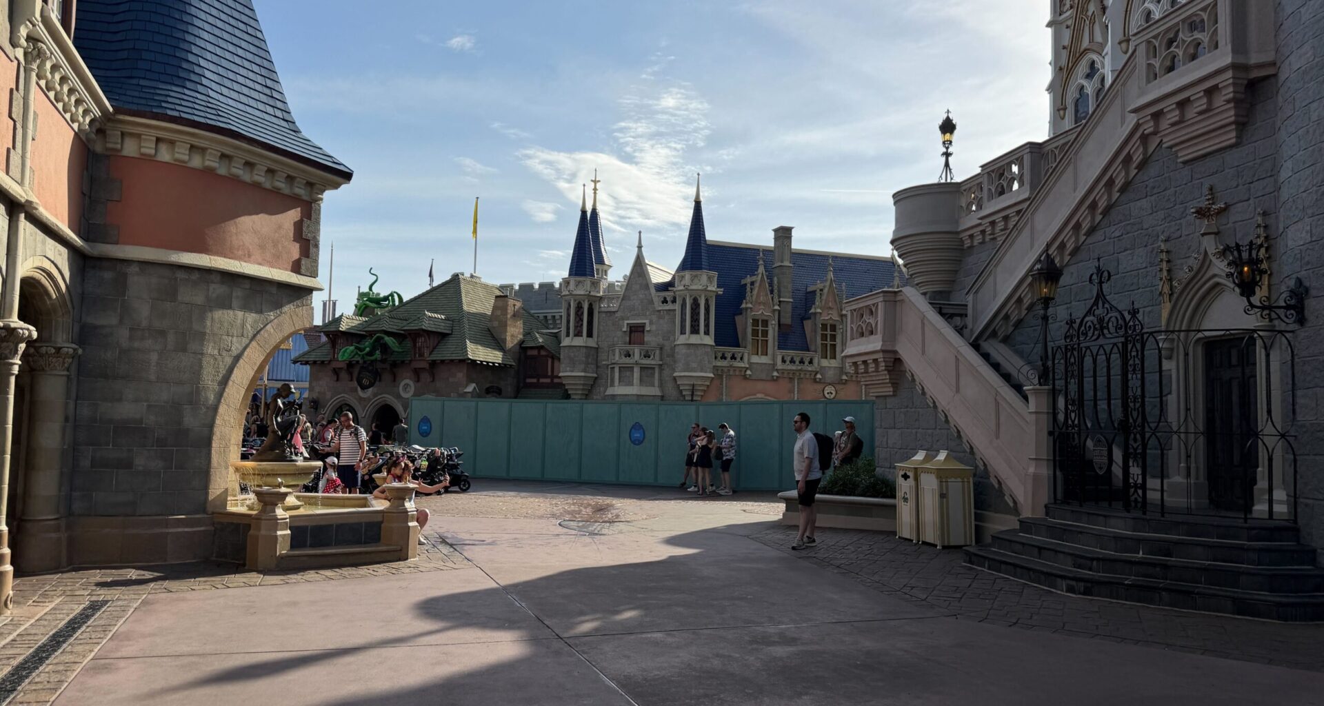 Construction Wall Installed Behind Cinderella Castle at Magic Kingdom