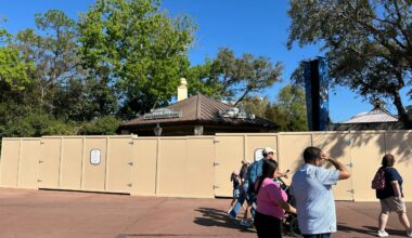 Refreshment Port at EPCOT Still Closed, Surrounded by Construction Walls