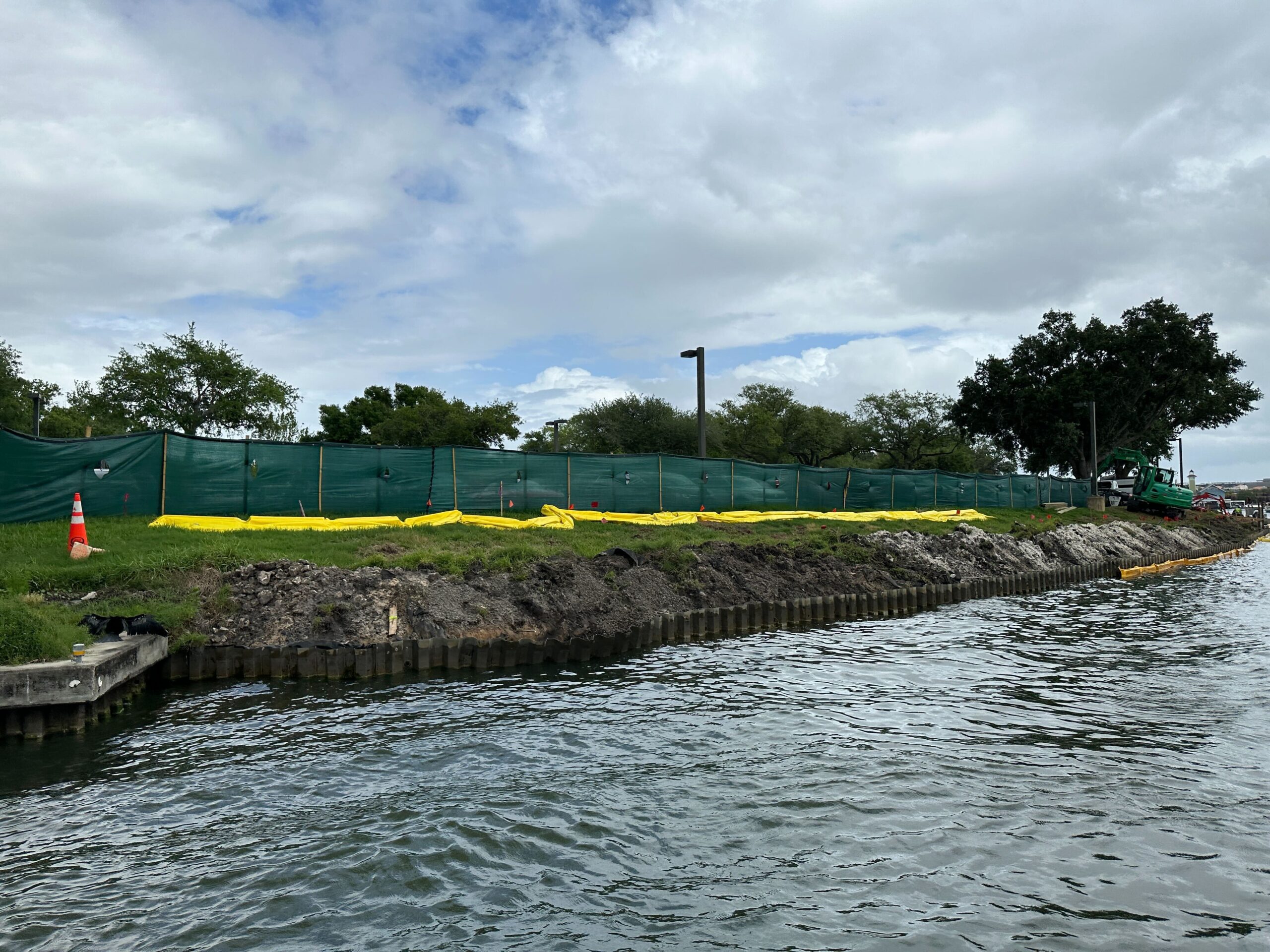 According to the captain of our Sassagoula River Cruise boat, the entire 3+ mile wall will be replaced. Work started on the narrowest part of the canal but boat service has not been interrupted.