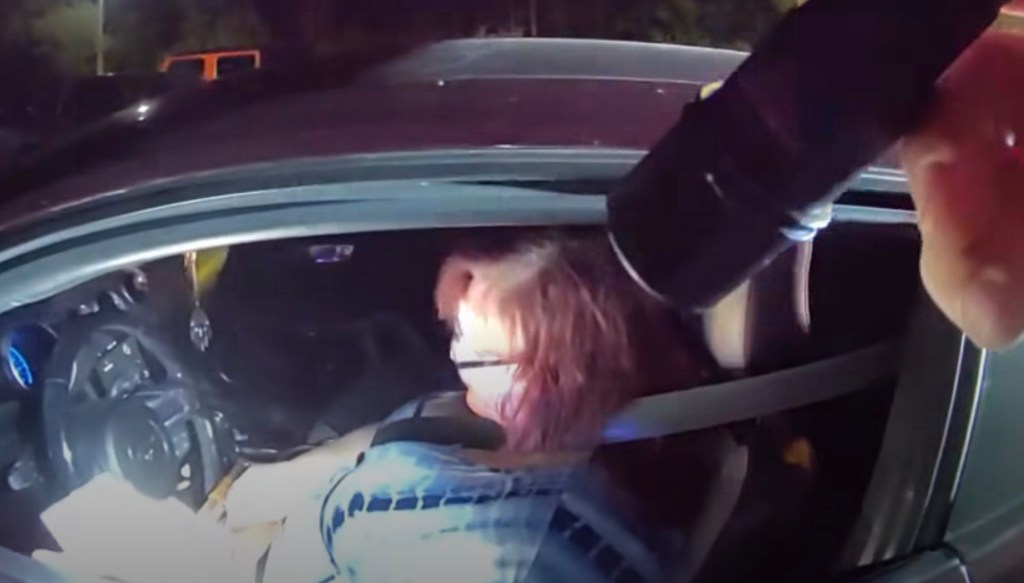 Kami Ellis, 52, was pulled over in Tampa by a deputy with the Hillsborough County Sheriff's Office on Sunday at 12:30 a.m. after the officer noticed her vehicle traveling the wrong way and saw her jump a curb.