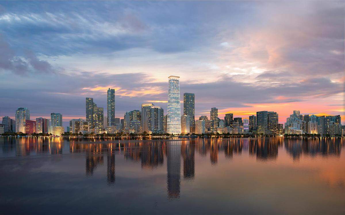 A rendering of the planned 54-story tower in Brickell.