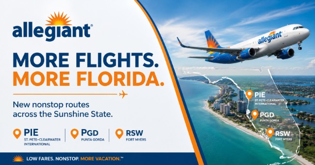 Allegiant Air Expands Across Florida With New Flights and More Travel Options for Suncoast Travelers