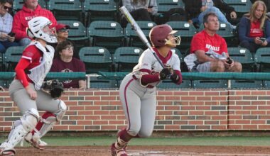 Florida State softball swept Nicholls 5-4, 8-0, in a doubleheader Saturday, Feb. 24, 2024 during the Dugout Club Classic at JoAnne Graf Field.