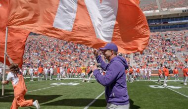 Clemson head coach Dabo Swinney before the annnual Clemson Orange and White spring game at Memorial Stadium in Clemson, South Carolina Saturday, March 28, 2026.