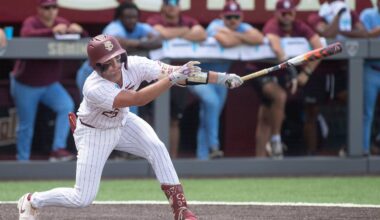 Florida State baseball competes in a first round Tallahassee Regional game against Bethune-Cookman for the NCAA College World Series at Dick Howser Stadium Friday, May 30, 2025.