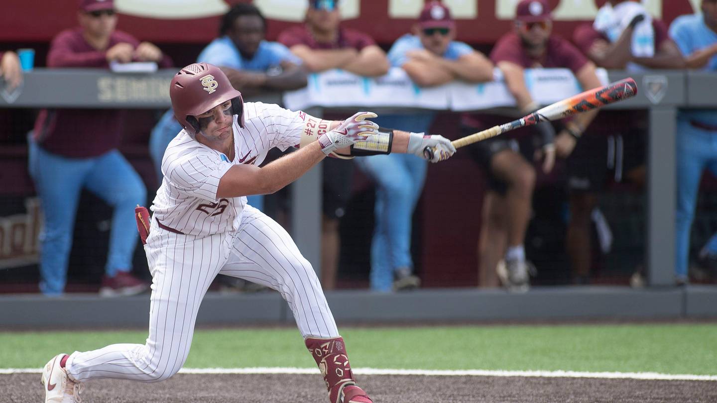 Florida State baseball competes in a first round Tallahassee Regional game against Bethune-Cookman for the NCAA College World Series at Dick Howser Stadium Friday, May 30, 2025.
