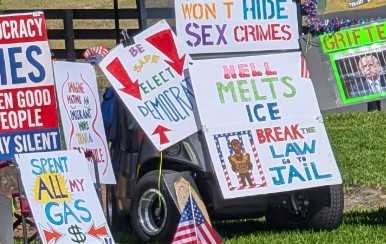 Protests ahead of Trump in The Villages protests ahead of trump in the villages