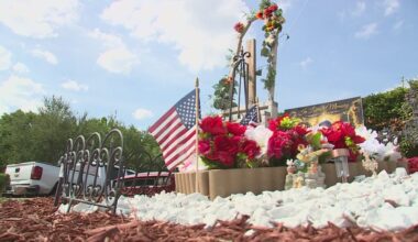 Family of Jacksonville Dollar General shooting victim thanks officer who rebuilt vandalized memorial