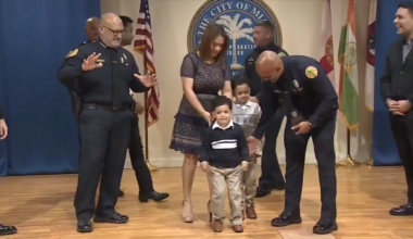 Miami Police officer reunites with 3-year-old boy who suffered severed toe from electric bicycle - WSVN 7News | Miami News, Weather, Sports