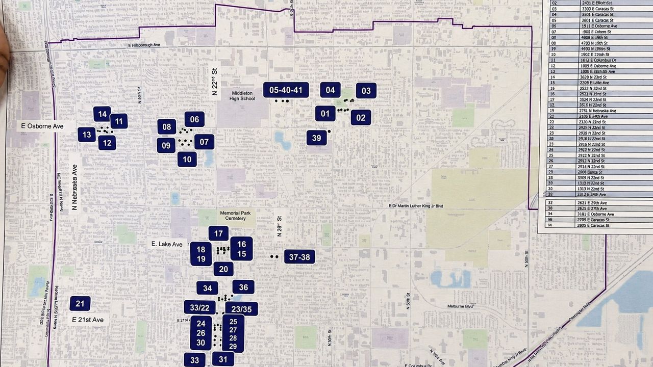 East Tampa CRA properties, according to the City of Tampa