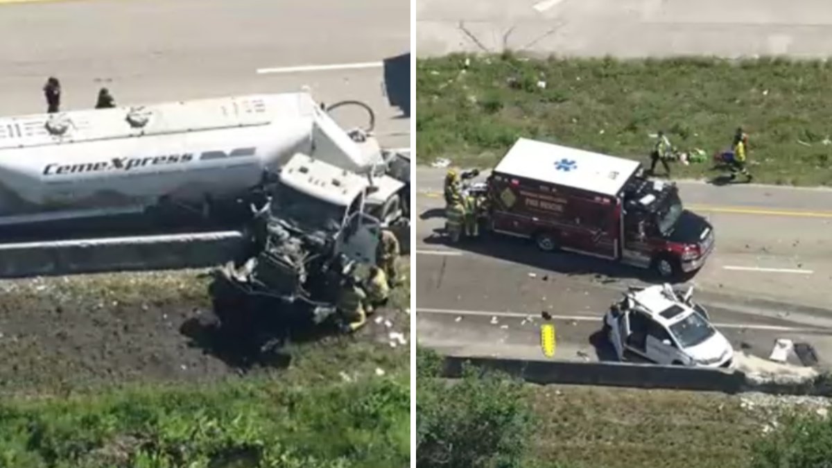 Fort Lauderdale crash leaves 7 hurt on ramp from I-595 to I-95 – NBC 6 South Florida