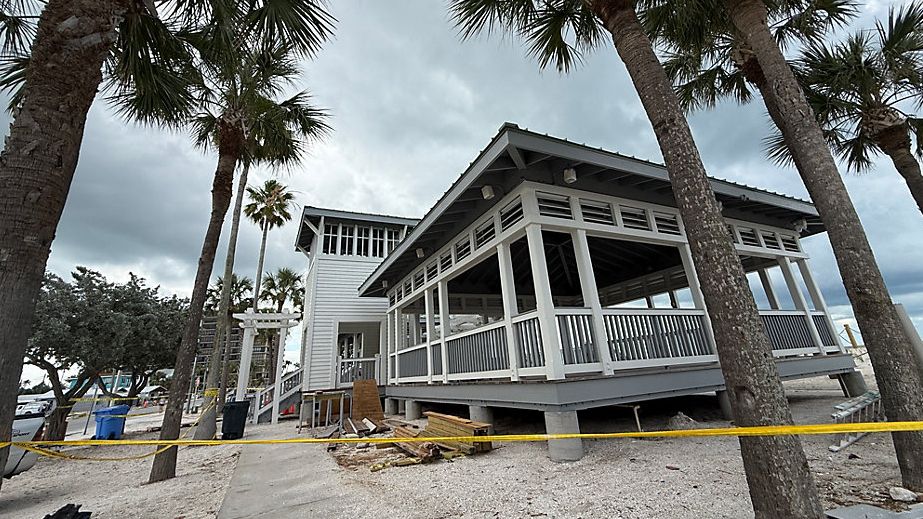 Sunset Beach Pavilion is scheduled to officially reopen on June 4, after being forced to shut down by hurricanes Helene and Milton in 2024. (Spectrum News/Justina Rhines)