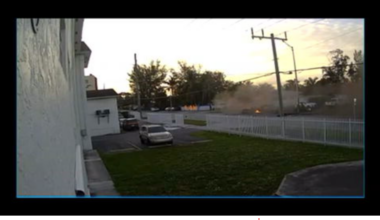 Ring camera footage shows fiery crash in Opa-locka that left man dead, 2 women injured - WSVN 7News | Miami News, Weather, Sports