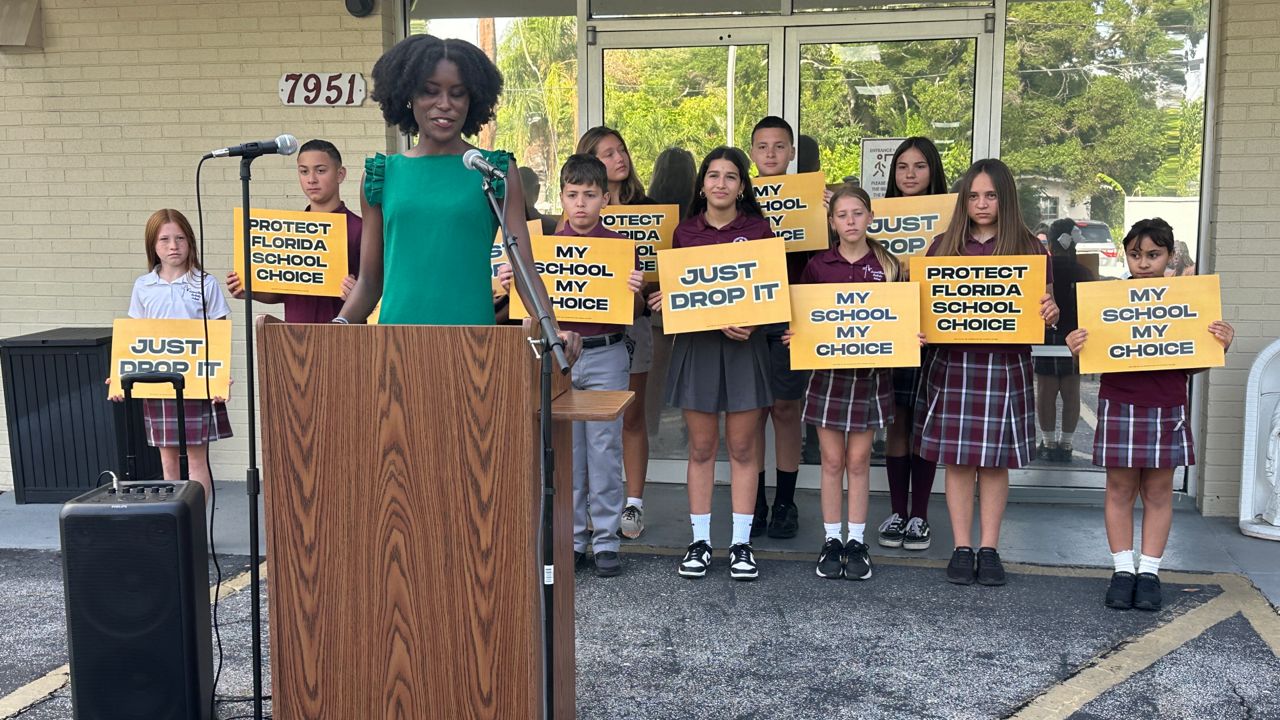 Step Up for Students is speaking out against the Florida Education Associations lawsuit against the state.  On Tuesday, leaders from local charter and private schools spoke out. (Spectrum News/Fallon Silcox)