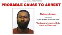Miami-Dade Sheriff's Office wanted flyer for Nathan J. Cooper.