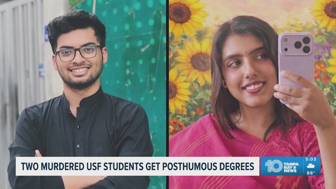 Murdered USF students receive posthumous doctoral degrees during spring graduation ceremony