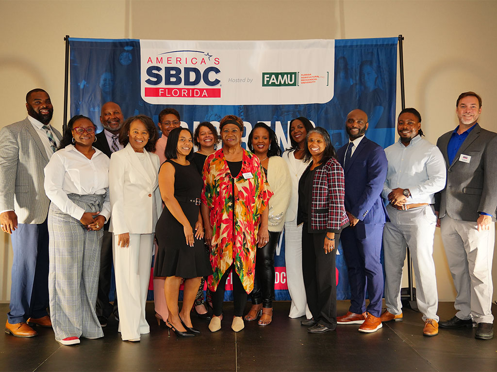 Winners of the Florida SBDC at FAMU’s 43rd Annual Big Bend Regional Small Business Week awards gather after being recognized for their leadership, resilience and contributions to the region’s small business community. (Photo by: Jasmine Mason / ItsMasonProductions)