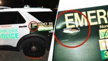 A Miami-Dade Sheriff's Office vehicle was damaged in a shootout on Sept. 16, 2025.