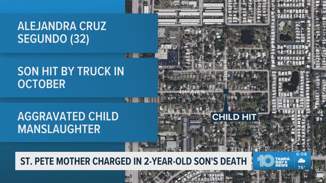 St. Petersburg mother charged with her 2-year-old son's death in an October 2025 accident