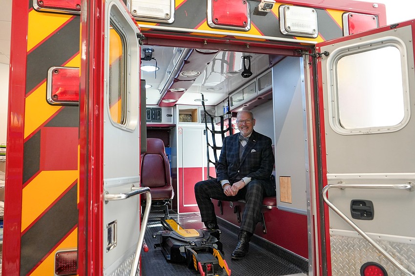 Baptist Health CEO Michael Mayo, who retired Jan. 16, spent his last day touring the $11.5 million Baptist Center for Professional Excellence at San Marco East Plaza in Jacksonville. The center includes a full-size ambulance with working lights, sirens and sounds that mimic a diesel engine to train first responders. Baptist Health CEO Michael Mayo, who retired Jan. 16, spent his last day touring the $11.5 million Baptist Center for Professional Excellence at San Marco East Plaza in Jacksonville. The center includes a full-size ambulance with working lights, sirens and sounds that mimic a diesel engine to train first responders.