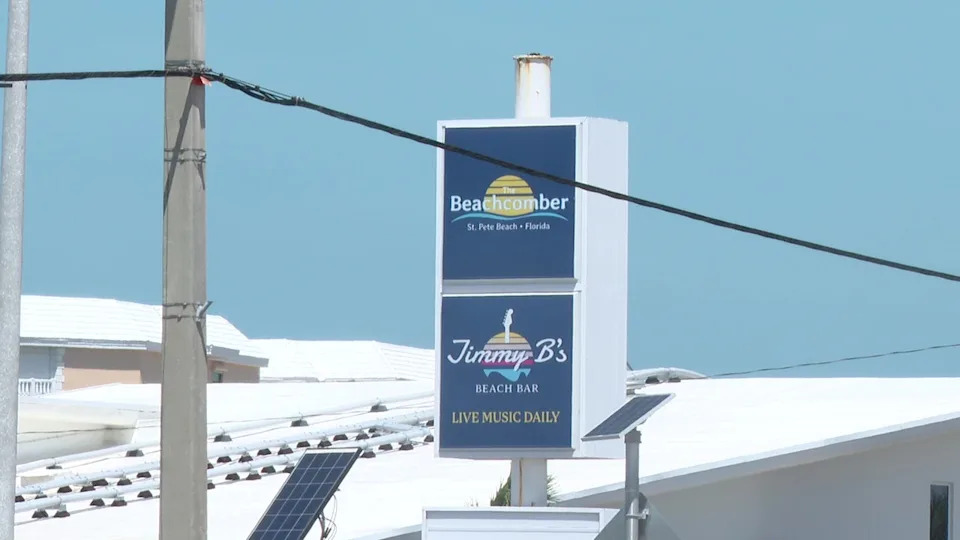 <div>The iconic Jimmy B’s Beach Bar sign is displayed at The Beachcomber Resort in St. Pete Beach. New ownership plans to preserve the "old Florida" feel of the legendary beachfront bar following the property's sale.</div>