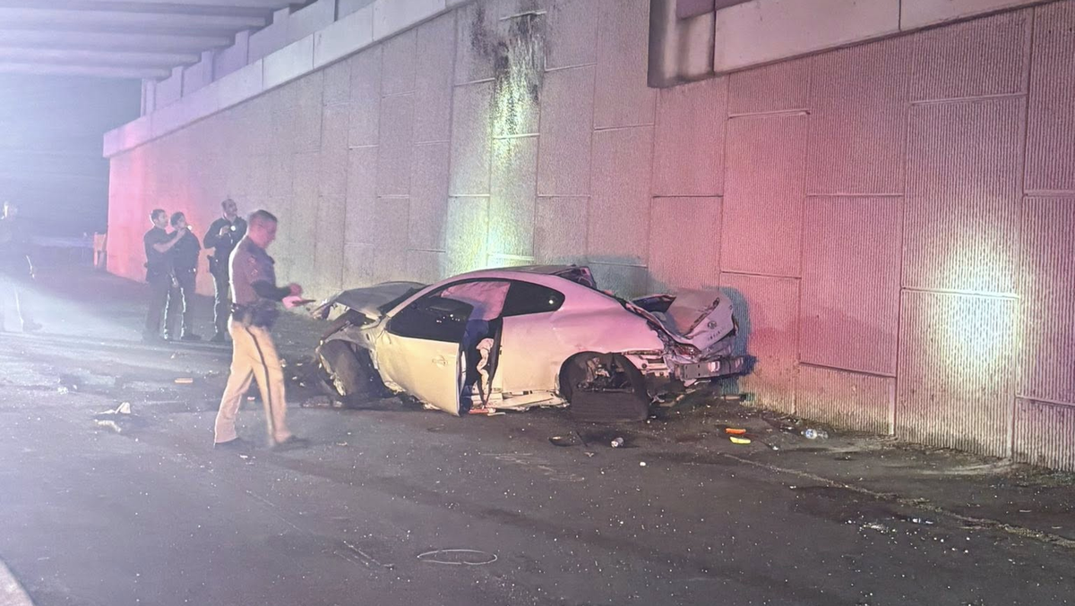 Car goes over I-95 overpass, sending 3 to a hospital in St. Lucie County