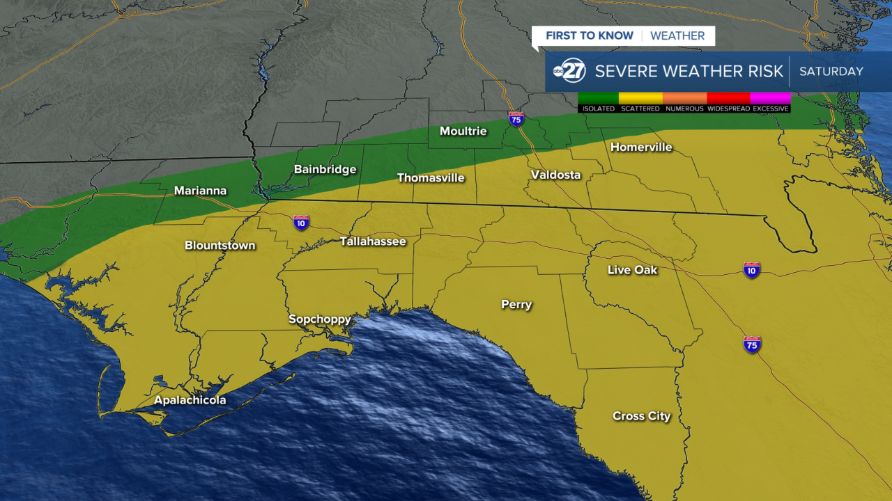 Severe storm chances Saturday