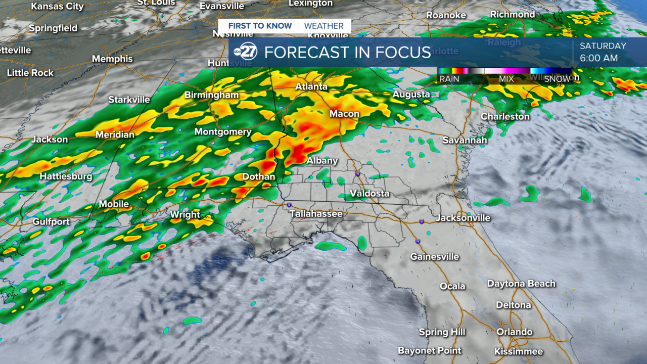 Forecast in Focus SAT 6 a.m.