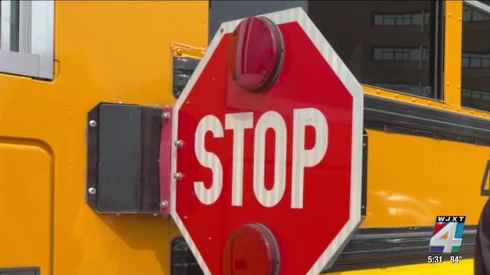 Duval school bus stop-arm camera warnings end as Blanding Blvd. identified as hotspot; $225 fines begin