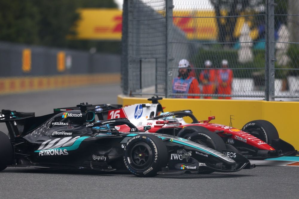 Charles Leclerc, Ferrari, George Russell, Mercedes