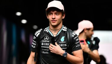 Lionel Messi congratulates Kimi Antonelli after Miami GP win