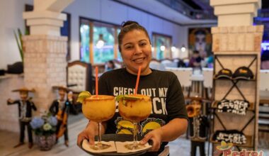 Alcoholic beverages are prepared for guests during the grand opening of Casa Grande Margaritas and Cocinero on Wednesday, March 3, 2021.