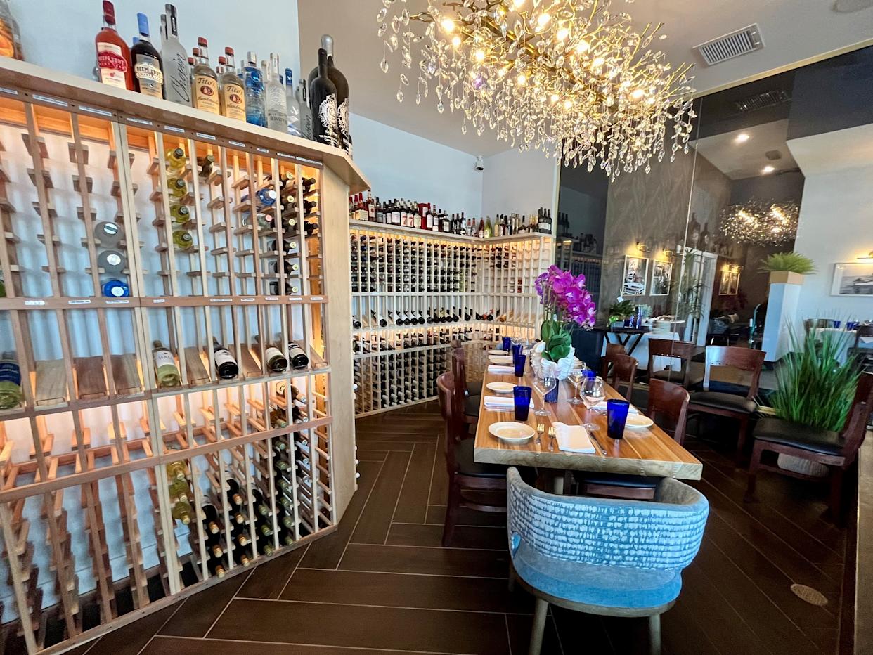 A private table is available inside the wine room at Aqua in Cape Coral.