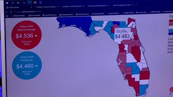 Gas prices in Jacksonville spike 30 cents in just a week, data show