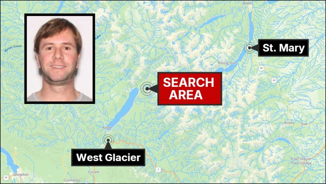 Search efforts are underway in Glacier National Park for Anthony Pollio