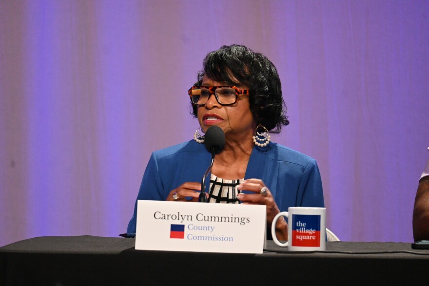Leon County Commission Carolyn Cummings speaks during the Village Square's Town Hall on May 8th, 2026.