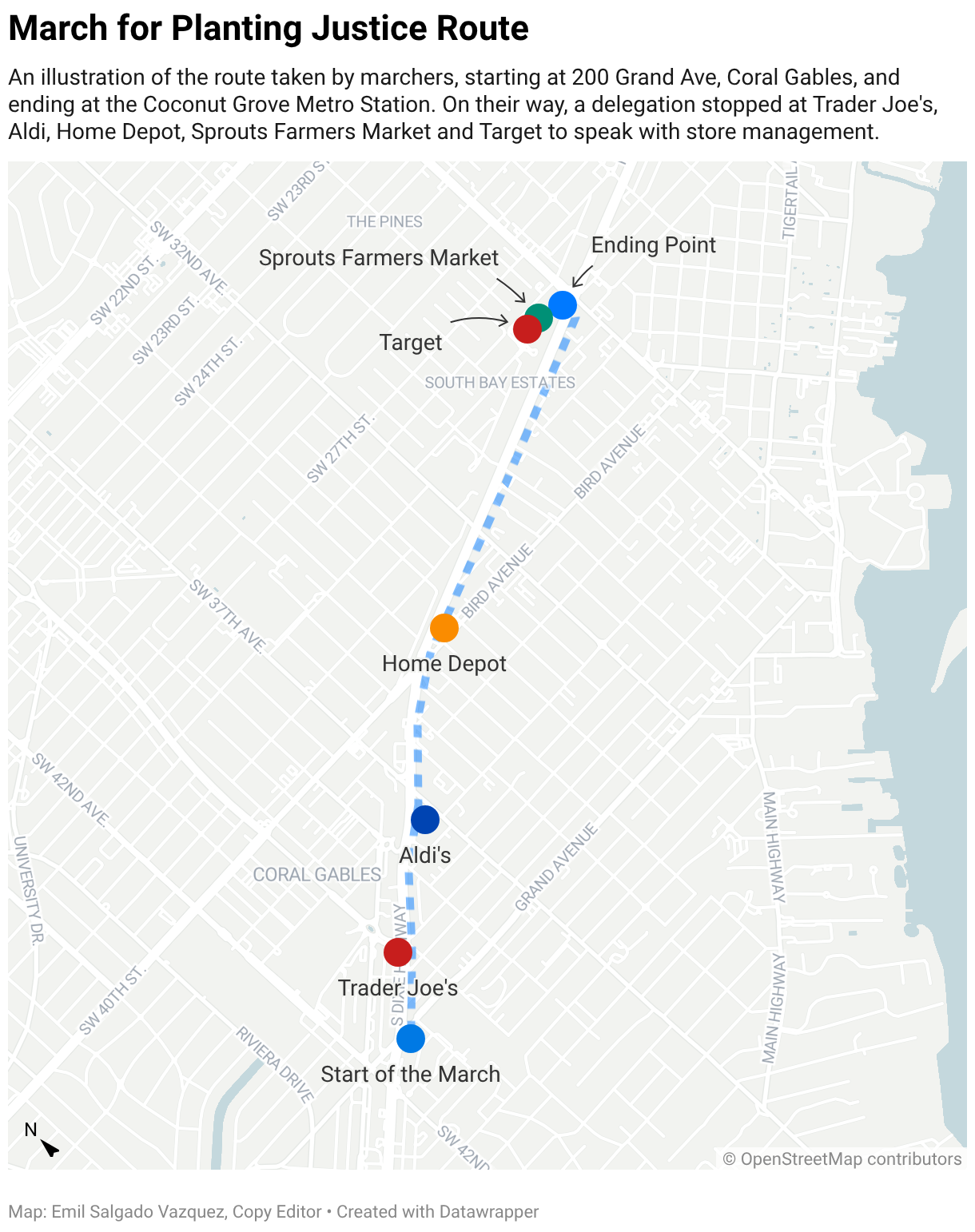 March for Planting Justice Route (Locator map)