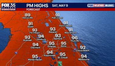 Orlando weather: Lingering showers possible overnight, with mostly sunny, hot Saturday ahead