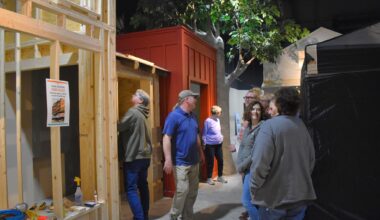 Members of the Jacksonville Area Museum Board look at the progress of the museum's Phase 2 renovations on March 5.