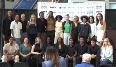 Full Jacksonville Waves women's pro basketball team media day