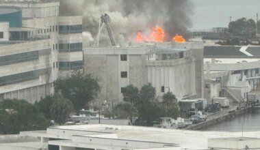 Large fire at science building on USF St. Pete campus creates hazmat situation: police