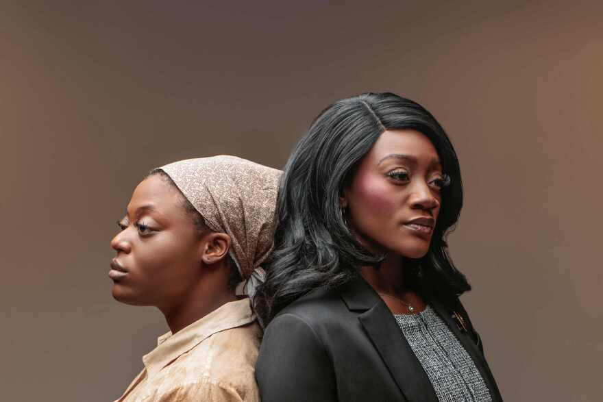 Moriah Cary (left) and Jazzmin Carson portray Sarah and Sandra, who convey two powerful stories of Black womanhood across centuries of U.S. history.