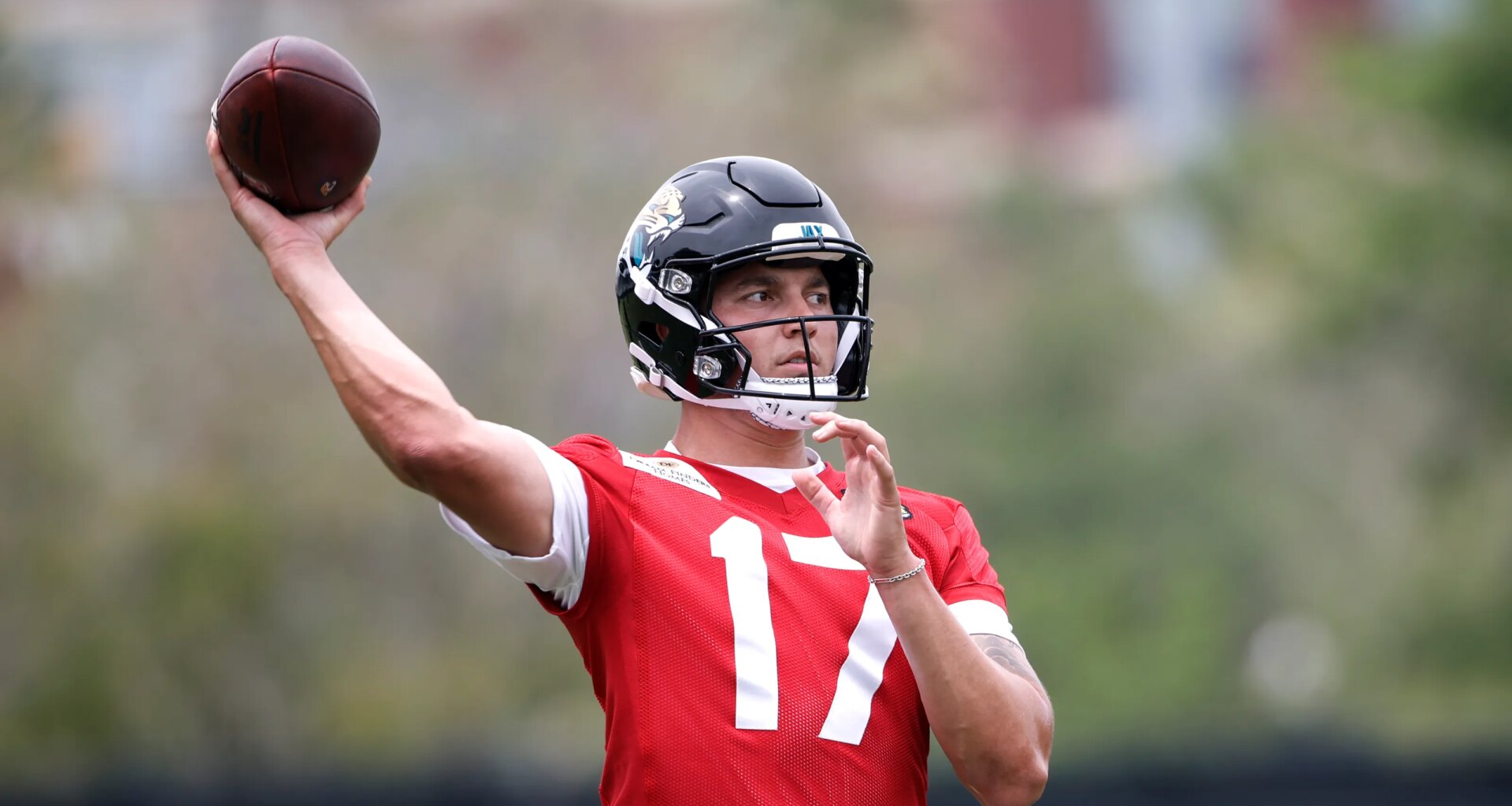 Jacksonville quarterback Joey Aguilar in 2026 NFL rookie minicamp