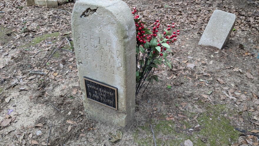 One of the lovingly preserved tombstones in the Betton Hills Cemetery.
