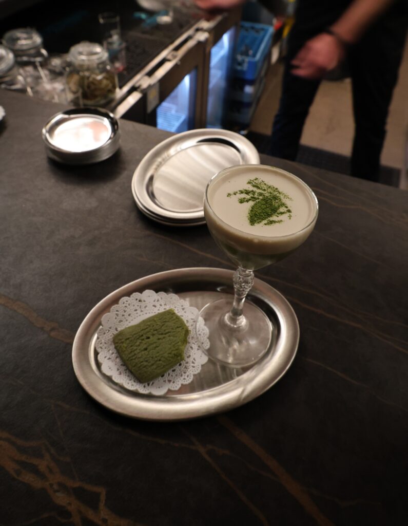 The interior of a bar