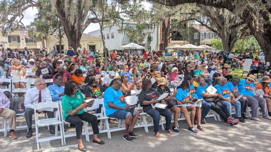 Hundreds of people attended the Emancipation Day ceremony.